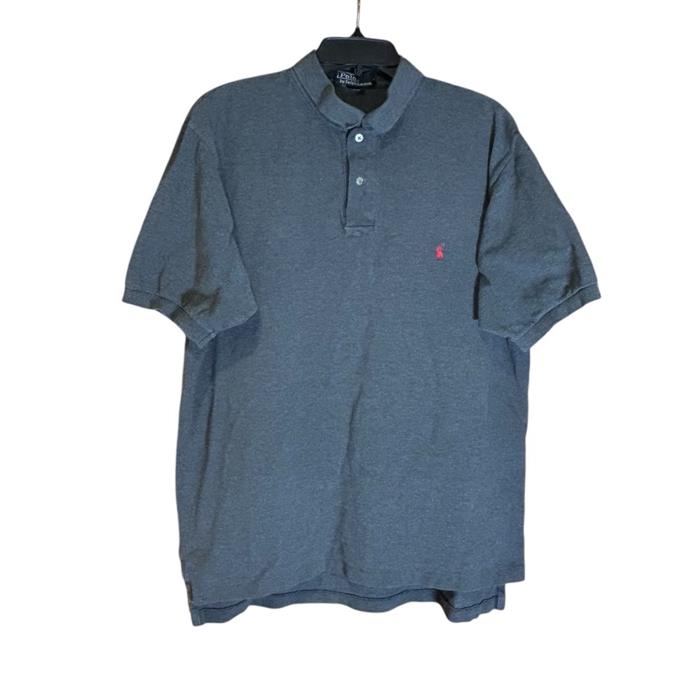 Polo Ralph Lauren Mens Gray Polo Shirtβ Large Cotton Classic Fit Pony Logo